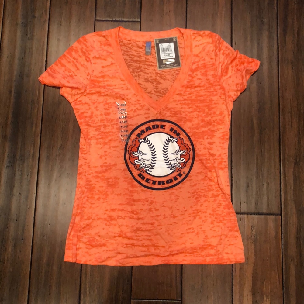 Women’s made in Detroit baseball Vneck